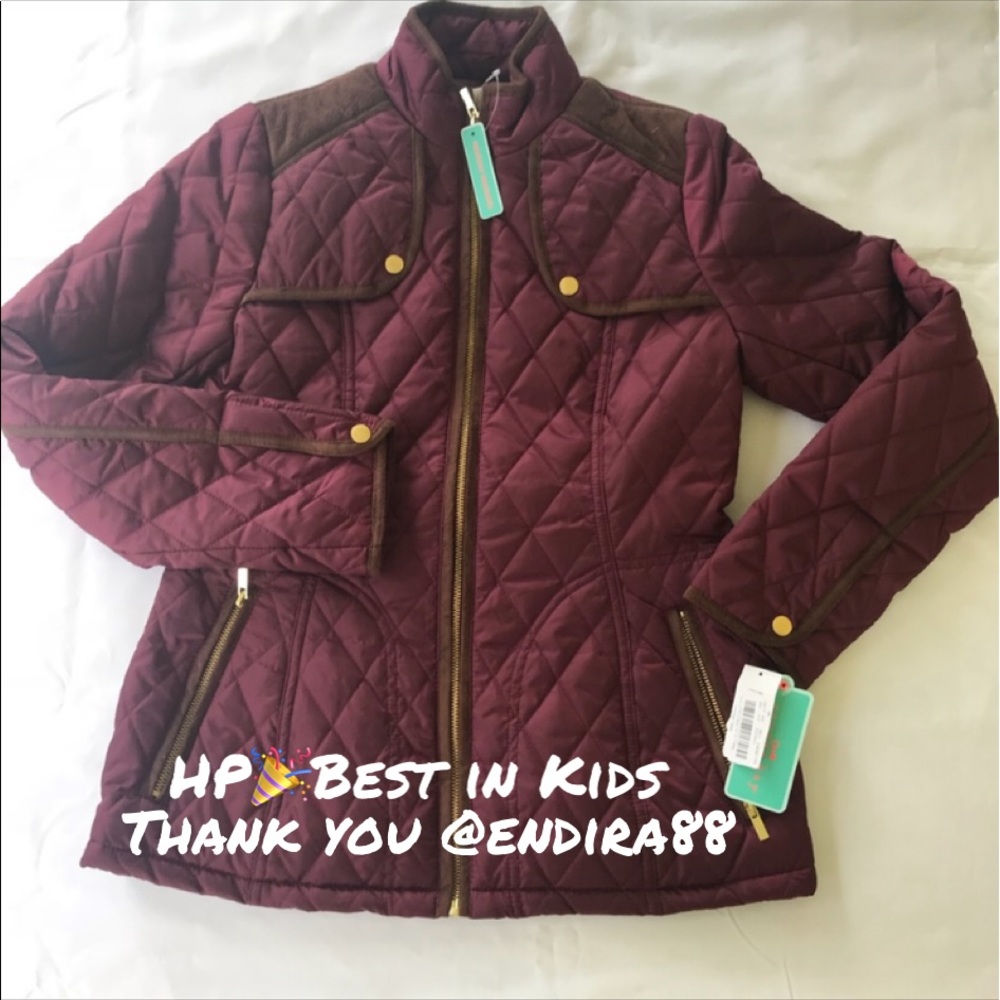 Copper Key Quilted Jacket for girls
